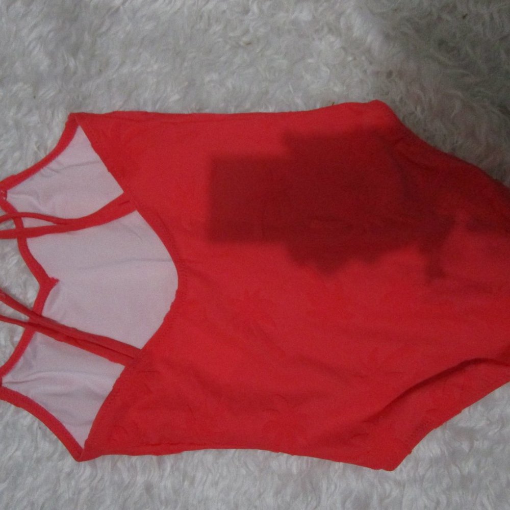 Zara girls/kids pink PALM TREE JACQUARD SWIMSUIT 8-9yrs - Picture 9 of 10